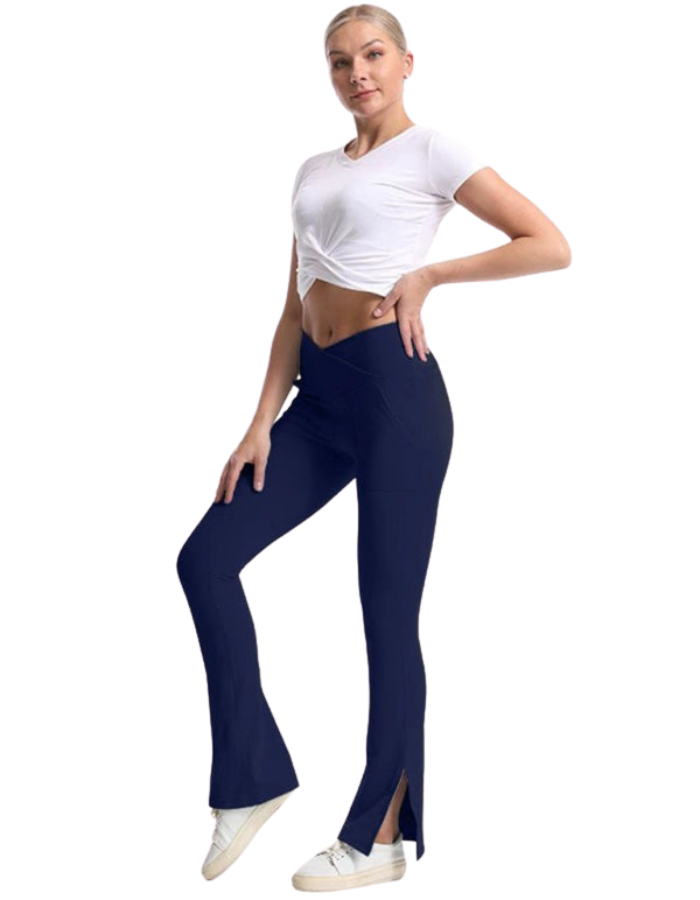 SHOPIQAT Slit Micro High Waist Elastic Hip Lifting Abdomen Dance Casual Sports Trousers - Premium from shopiqat - Just $10.400! Shop now at shopiqat